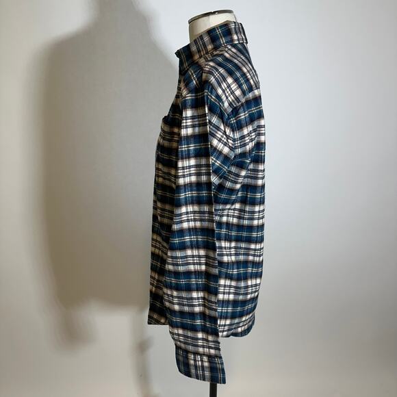 NWT Apt. 9 Blue Plaid Button Up Flannel Shirt Untucked Fit Mens Size Small S - Picture 3 of 12